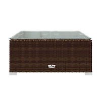 vidaXL 4 Piece Patio Lounge Set with Cushions Brown Poly Rattan