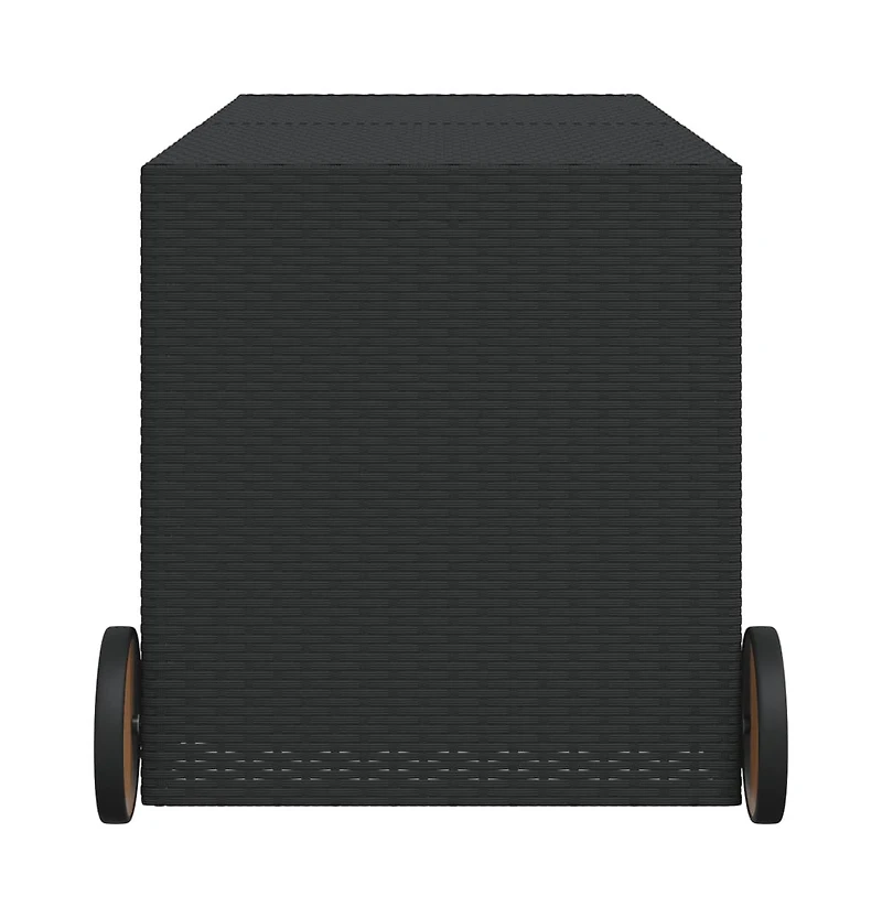vidaXL Garden Storage Box with Wheels Black 74.8 Gal Poly Rattan