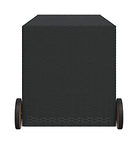 vidaXL Garden Storage Box with Wheels Black 74.8 Gal Poly Rattan