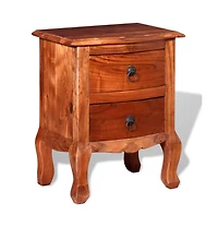 vidaXL Nightstand with Drawers Solid Acacia Wood