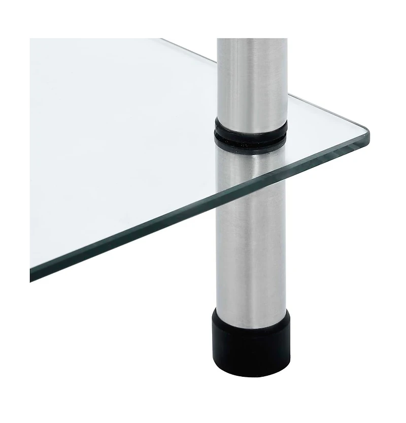 6-Tier Shelf Transparent 15.7"x15.7"x63" Tempered Glass