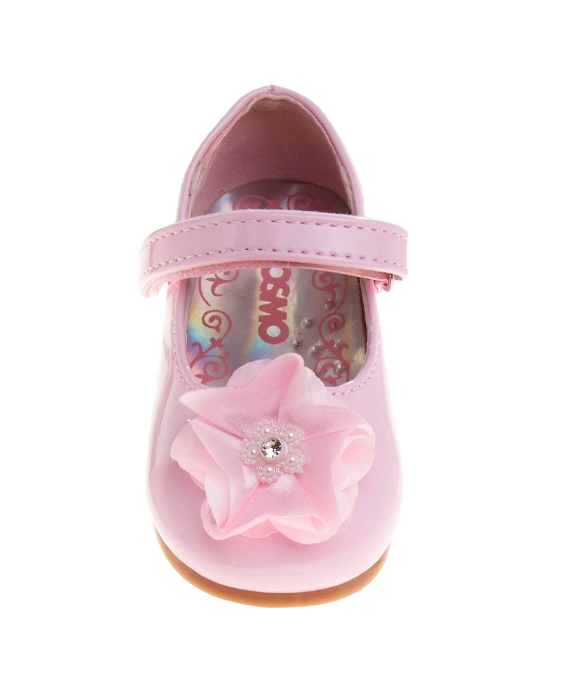 Josmo Infant Girls Hook and Loop Flowery Dress Shoes