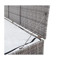 Patio Storage Box Gray 47.2"x19.7"x23.6" Poly Rattan