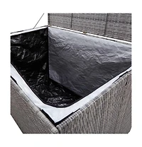 vidaXL Patio Storage Box Gray 59.1"x39.4"x39.4" Poly Rattan