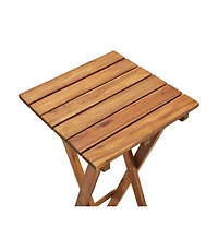 Plant Stand 11.8"x11.8"x15" Solid Acacia Wood