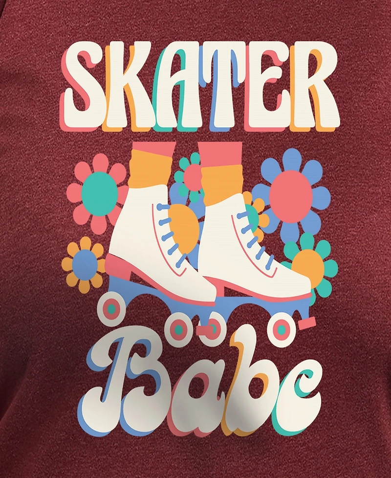 Hybrid Apparel Plus Skater Babe Graphic Crew Neck Top
