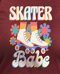 Hybrid Apparel Plus Skater Babe Graphic Crew Neck Top