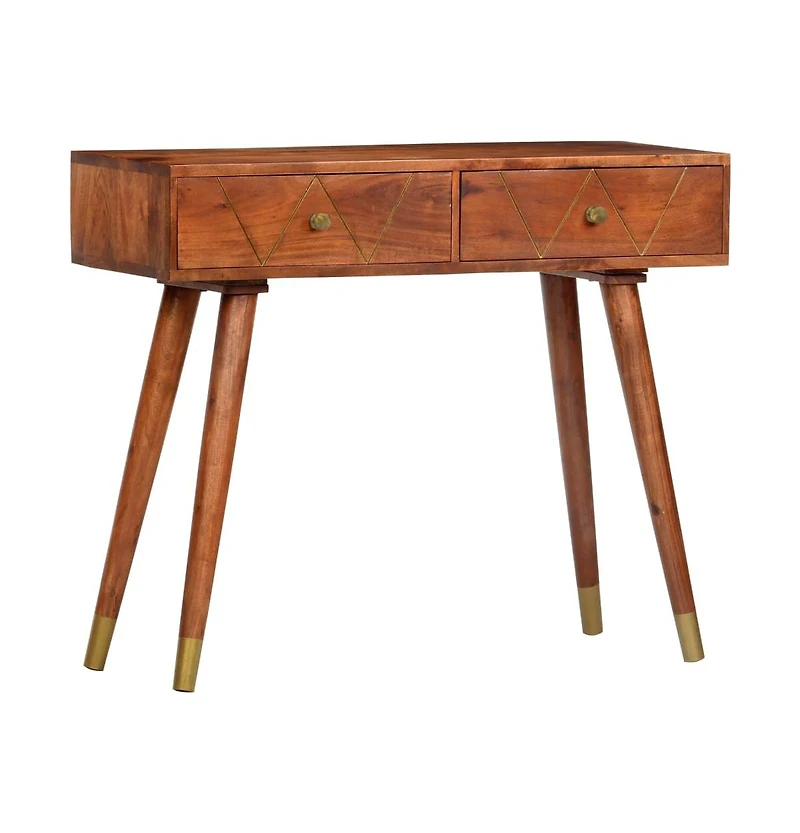 vidaXL Console Table 35.4"x13.8"x29.9" Solid Acacia Wood