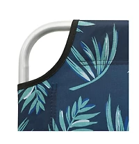 vidaXL Folding Sun Lounger Steel and Fabric Leaves Print
