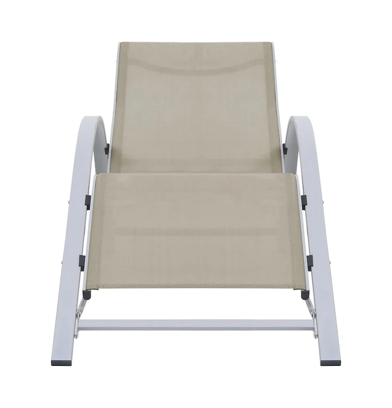 vidaXL Sun Loungers 2 pcs with Table Aluminum Cream