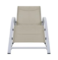 vidaXL Sun Loungers 2 pcs with Table Aluminum Cream