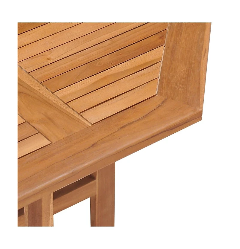 vidaXL Folding Patio Dining Table 35.4"x35.4"x29.5" Solid Teak Wood
