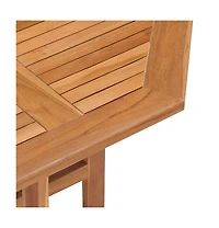 vidaXL Folding Patio Dining Table 35.4"x35.4"x29.5" Solid Teak Wood