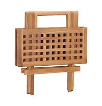vidaXL Folding Patio Table 19.7"x19.7"x19.7" Solid Teak Wood