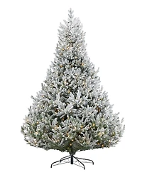 Seasonal 9ft Royal Oaks Flocked Fir Tree, 880 Warm Led Lights
