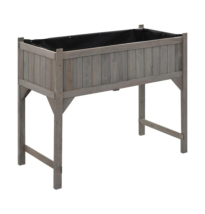 Raised Bed with Greenhouse 43.3"x21.3"x47.2" Solid Fir Wood