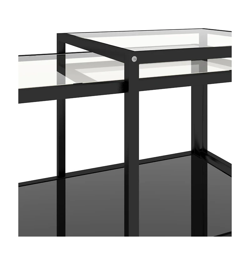 vidaXL Tea Tables 2 pcs Tempered Glass Black