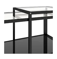 vidaXL Tea Tables 2 pcs Tempered Glass Black