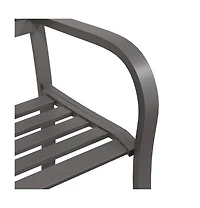 vidaXL Twin Patio Bench 96.9" Gray Steel