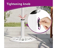 Umbrella Base White 15.7"x15.7"x12.6" Cast Iron
