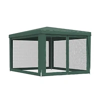 Party Tent with 4 Mesh Sidewalls Green 9.8'x13.1' Hdpe