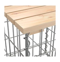 vidaXL Patio Bench Gabion Design 39.4"x40.2"x28.3" Solid Wood Pine