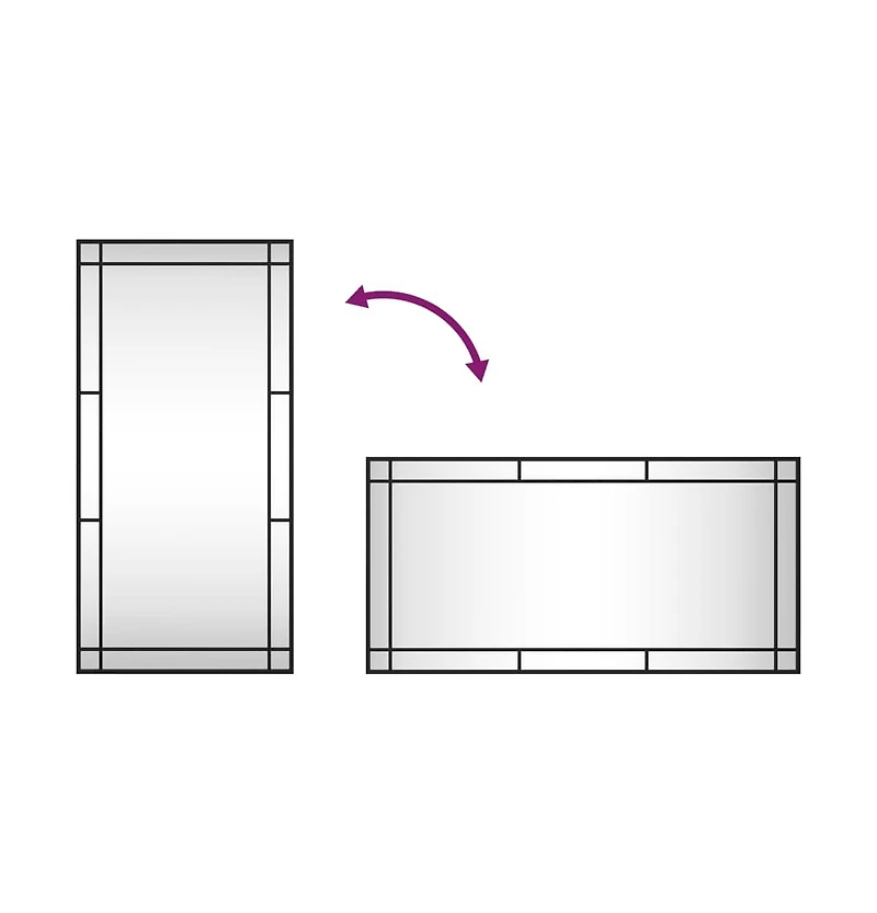 vidaXL Wall Mirror Black 19.7"x39.4" Rectangle Iron