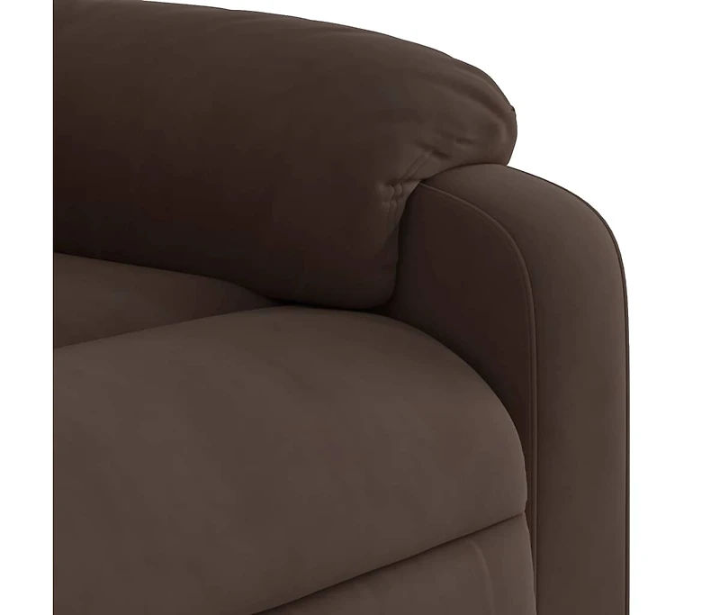 vidaXL Massage Recliner Chair Brown Microfiber Fabric