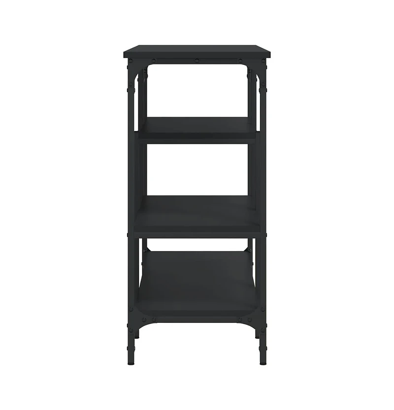 vidaXL Console Table with Shelves Black 39.4"x13.8"x29.5"