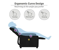 Massage Recliner Chair Black Microfiber Fabric