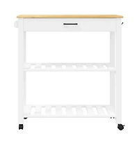vidaXL Kitchen Trolley Monza 33.1"x15.7"x35.4" Solid Wood Pine