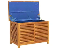 vidaXL Garden Storage Box with Louver 35.4"x19.7"x22" Solid Wood Acacia