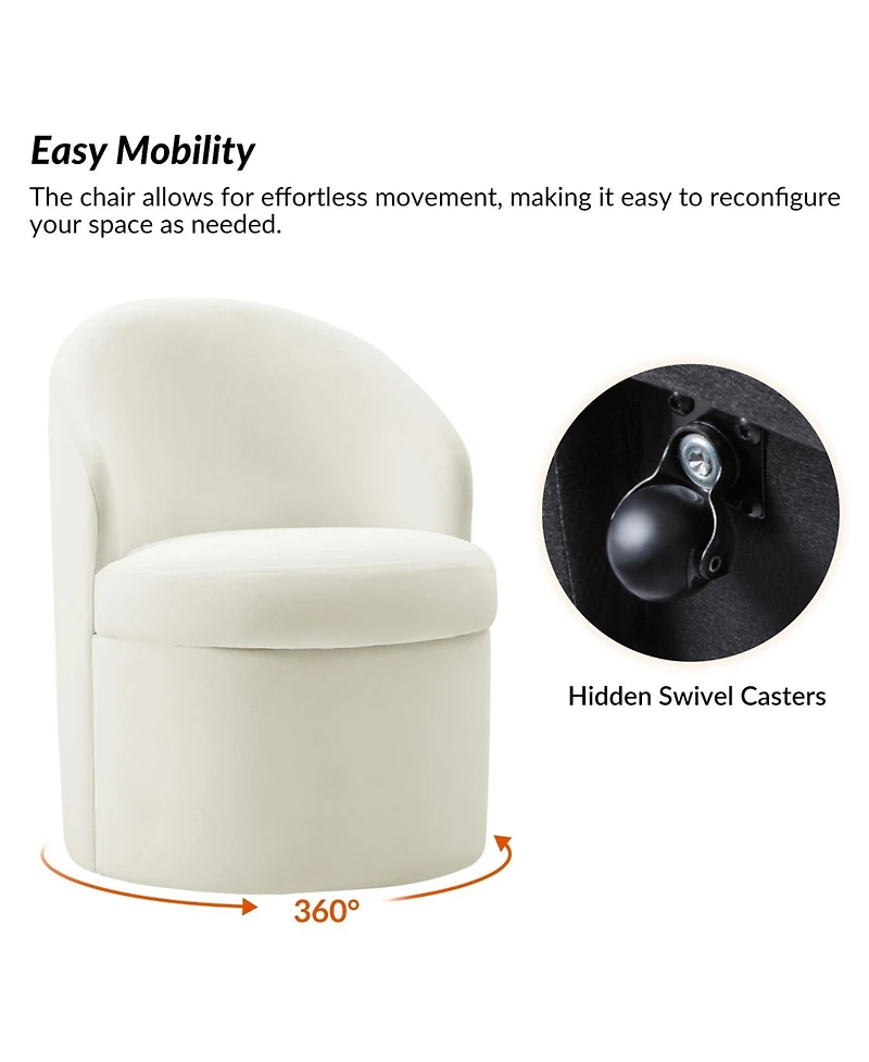 Hulala Home Arlene Modern Dining Chair with Storage Space