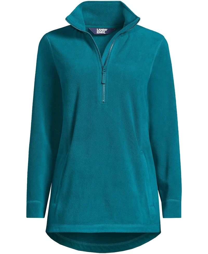 Lands' End Plus Anyweather Quarter Zip Fleece Tunic Pullover