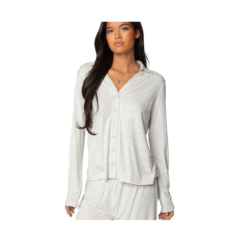 Edikted Womens Justina Button Up Top