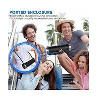 Pyle Portable Bluetooth BoomBox Stereo Radio with Rechargeable Battery, Fm Radio, MP3 Reader