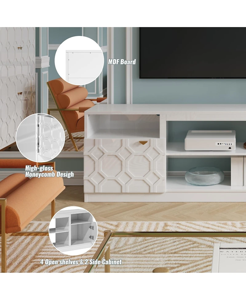 Elegant Multifunctional Tv Stand with Ample Storage and Stylish Design