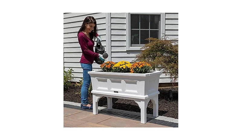 Slickblue Rectangular Raised Garden Bed Planter Box with Removable Trays for Convenient Gardening