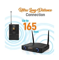 Pyle Wireless Belt-Pack Microphone System with Usb Powered Receiver, Headset & Lavalier Microphones