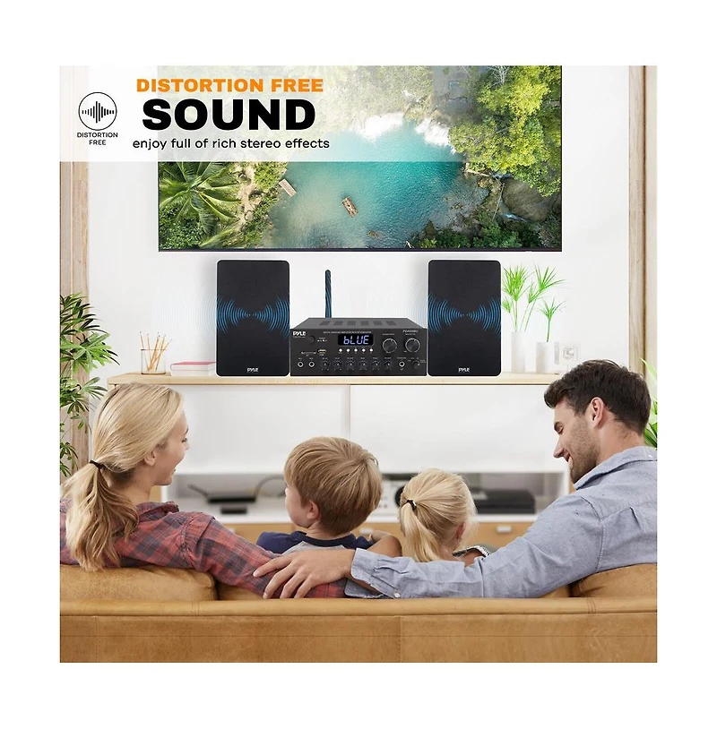 Pyle 6.5" Home Theater Bookshelf Speakers, Wall-Mountable with 0.75" Silk Dome Tweeter and Aluminum Voice Coils, Pair (Black)