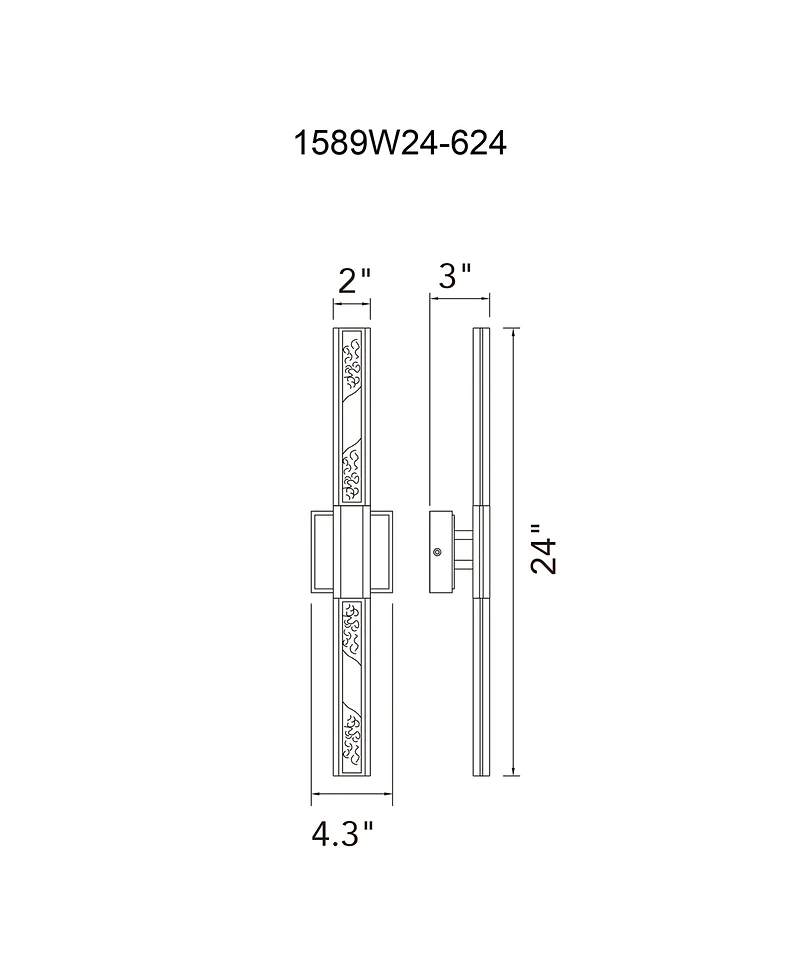 Cwi Lighting 24" Metal Greta Integrated Led Vanity Light