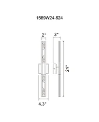Cwi Lighting 24" Metal Greta Integrated Led Vanity Light