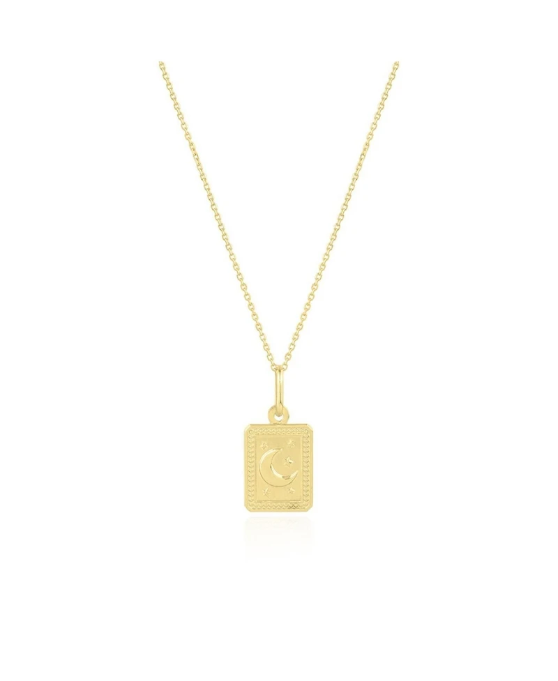 The Lovery Gold Moon Tag Necklace 14K Gold