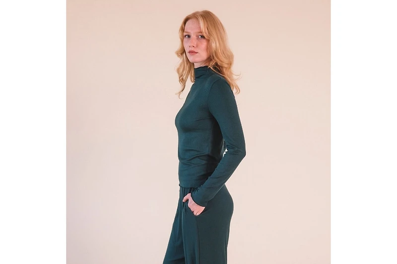 Poplinen Plus Size Norma Modal Ribbed Turtleneck