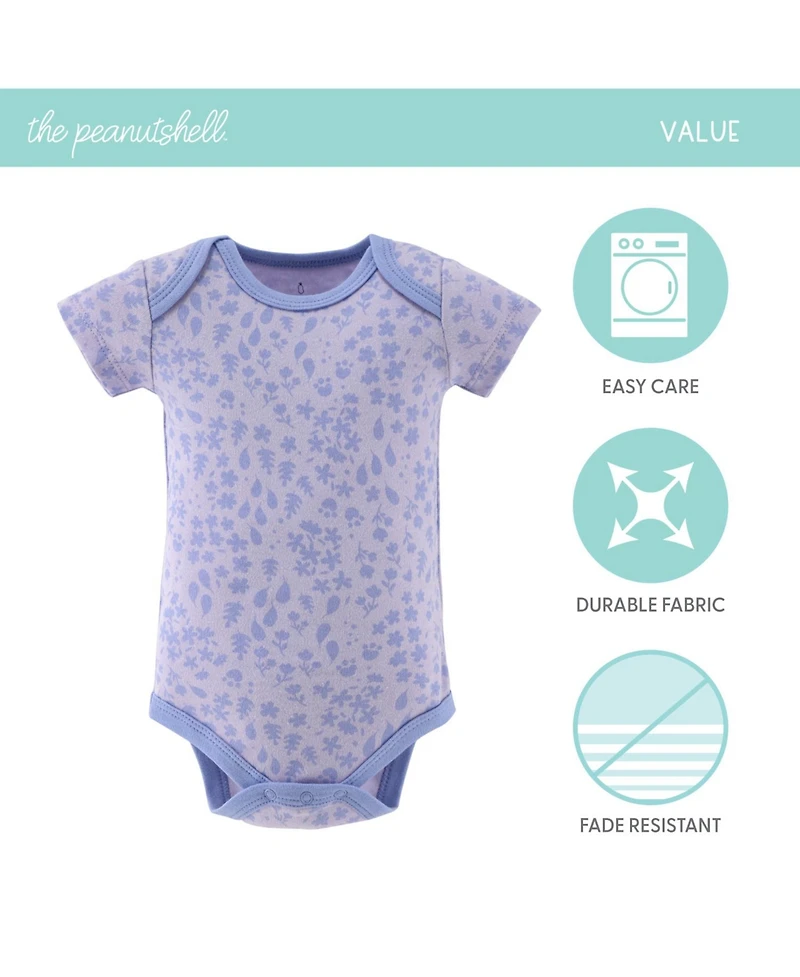 The Peanutshell Dino Girl Bodysuits, 4-Pack