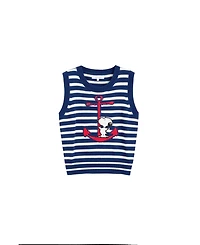 Chinti & Parker Women's Meets Peanuts Embroidered Snoopy Anchor Tank