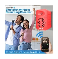 Pyle 4” 2-Way Indoor/Outdoor Bluetooth Wireless Speaker System - Waterproof, 300W Max Power, 1/2” Tweeter