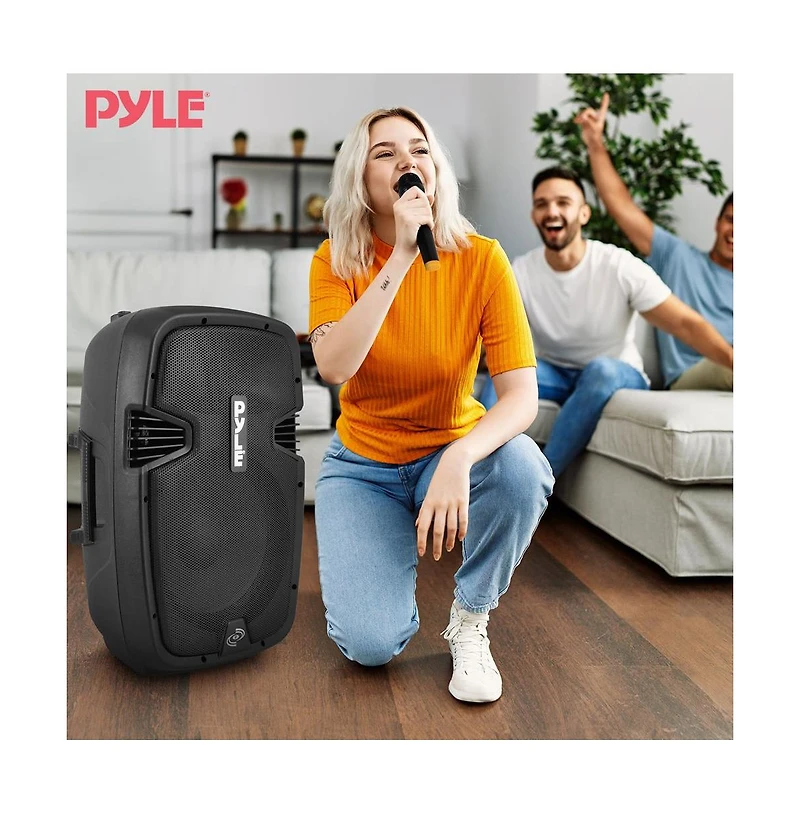 Pyle Wireless Portable Pa Speaker System-Compatible with Bluetooth,Active Loudspeaker,1000 Watt Powered 2-Way Waterproof Amplifier, 12” Subwoof