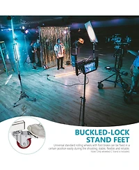Neewer Heavy Duty Light Stand with Casters, Adjustable Tripod Stand with 100% Stainless Steel, Photography Wheeled Base Stand for Studio Softbox, Mono