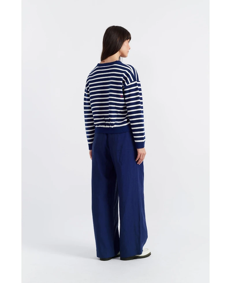 Chinti & Parker Women's Snoopy Breton Milano Embroidered Merino Wool Cardigan